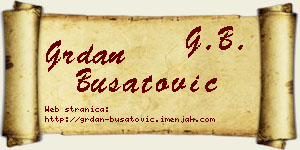 Grdan Bušatović vizit kartica